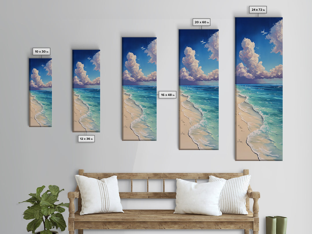 Beach Painting, Coastal Landscape Art, Ocean Waves, Nautical Wall Art, Seascape Painting, Canvas Print, Coastal Decor, Gift Idea