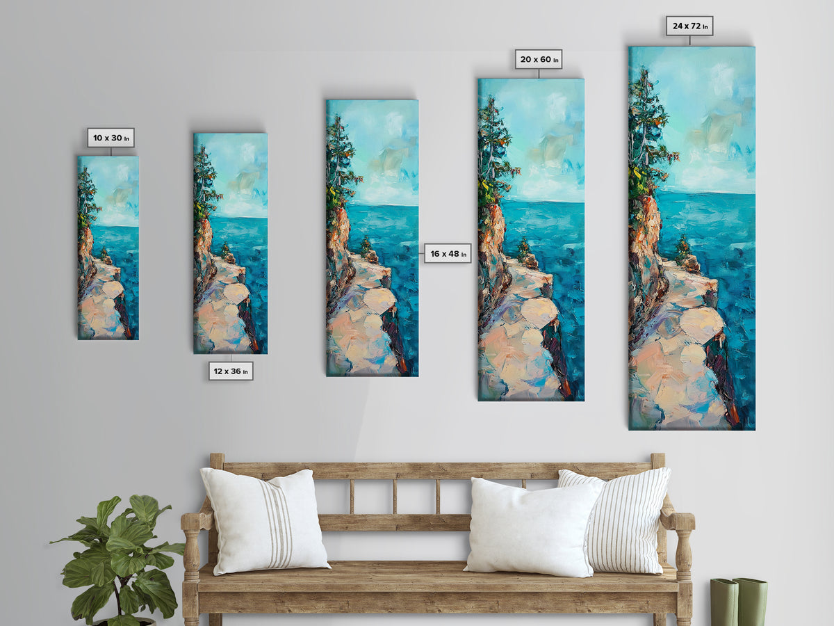 Lake Tahoe Art, Pine Tree Art, Nature Landscape, Above Sofa Art, Rustic Wall Art, Canvas Print, Living Room Art, Gift Idea