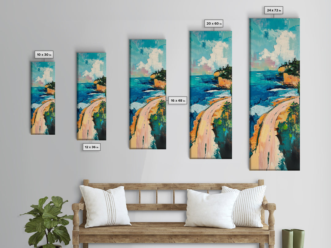 Coastal Cliffs, painting morro bay, surf wall art, seascape painting, coastal wall art, nautical decor, living room art, canvas print