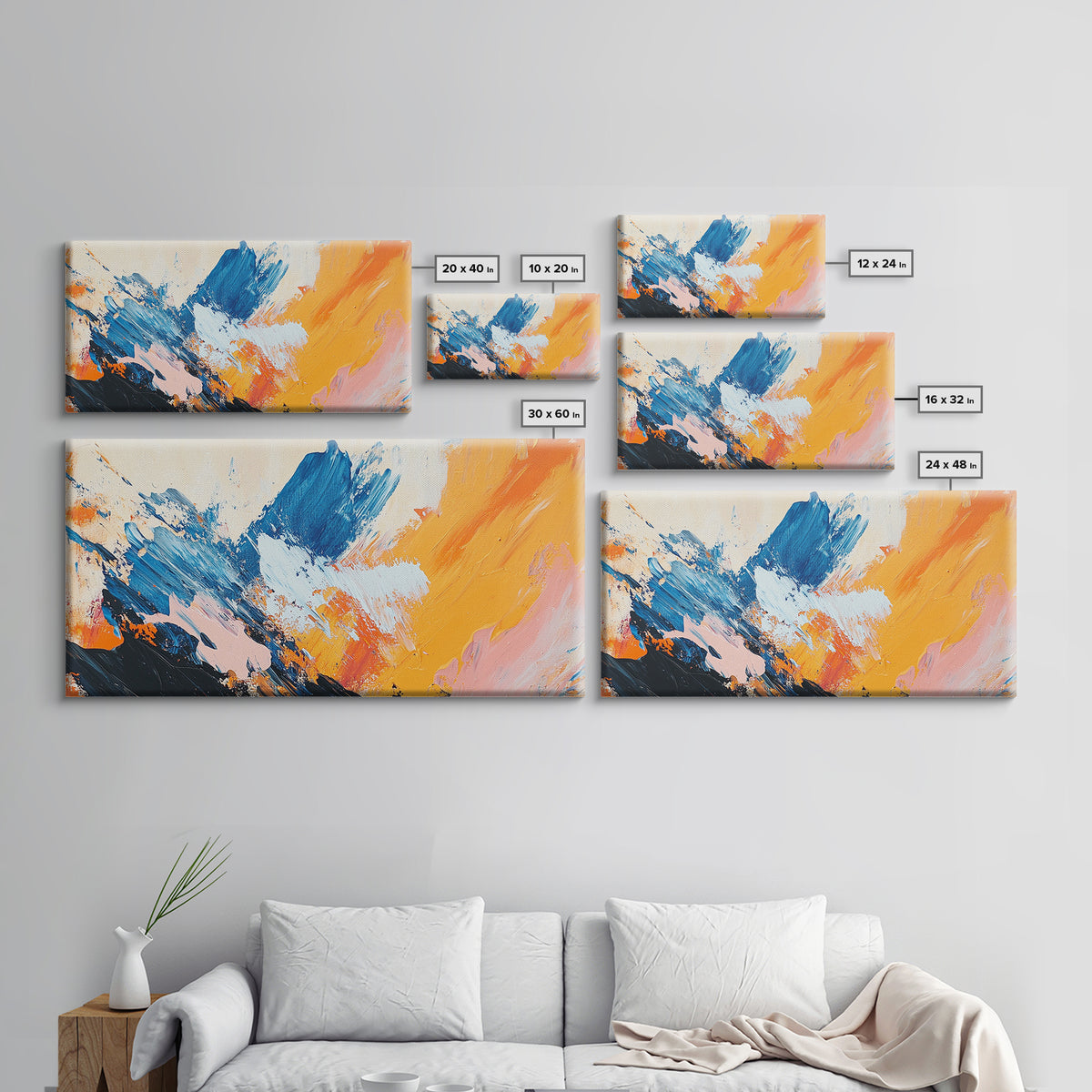 Abstract Splash, Pink Orange Wall Art, Canvas Print, Blue And Green Wall Art, Teal Wall Art, Light Pink Wall Art, Whimsical Art