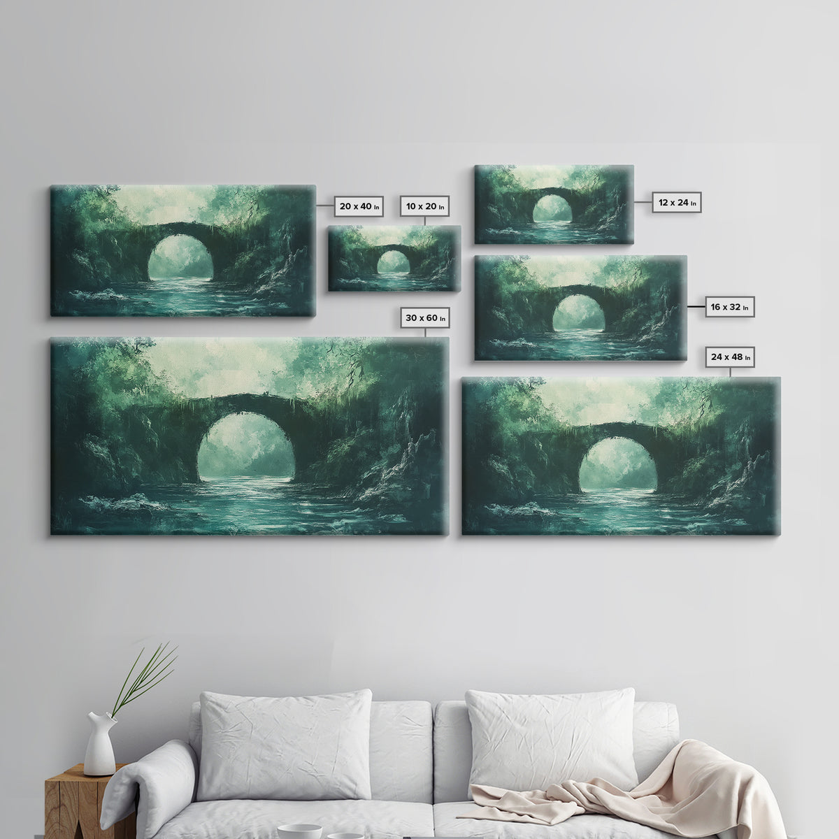 Dark Forest, Fantasy Art, Moody Art, Wabi Sabi Art, Extra Wide Art, Landscape Painting, Framed Canvas Print, Above Bed Wall Art