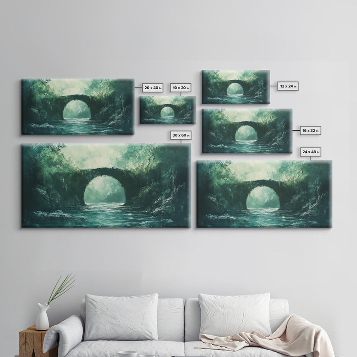 Dark Forest, Fantasy Art, Moody Art, Wabi Sabi Art, Extra Wide Art, Landscape Painting, Framed Canvas Print, Above Bed Wall Art