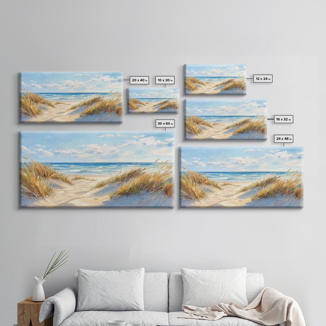 Beach Dunes, Coastal Painting, Nautical Wall Art, Canvas Print, Seascape Painting, Coastal Decor, Above Bed Wall Art, Farmhouse Art