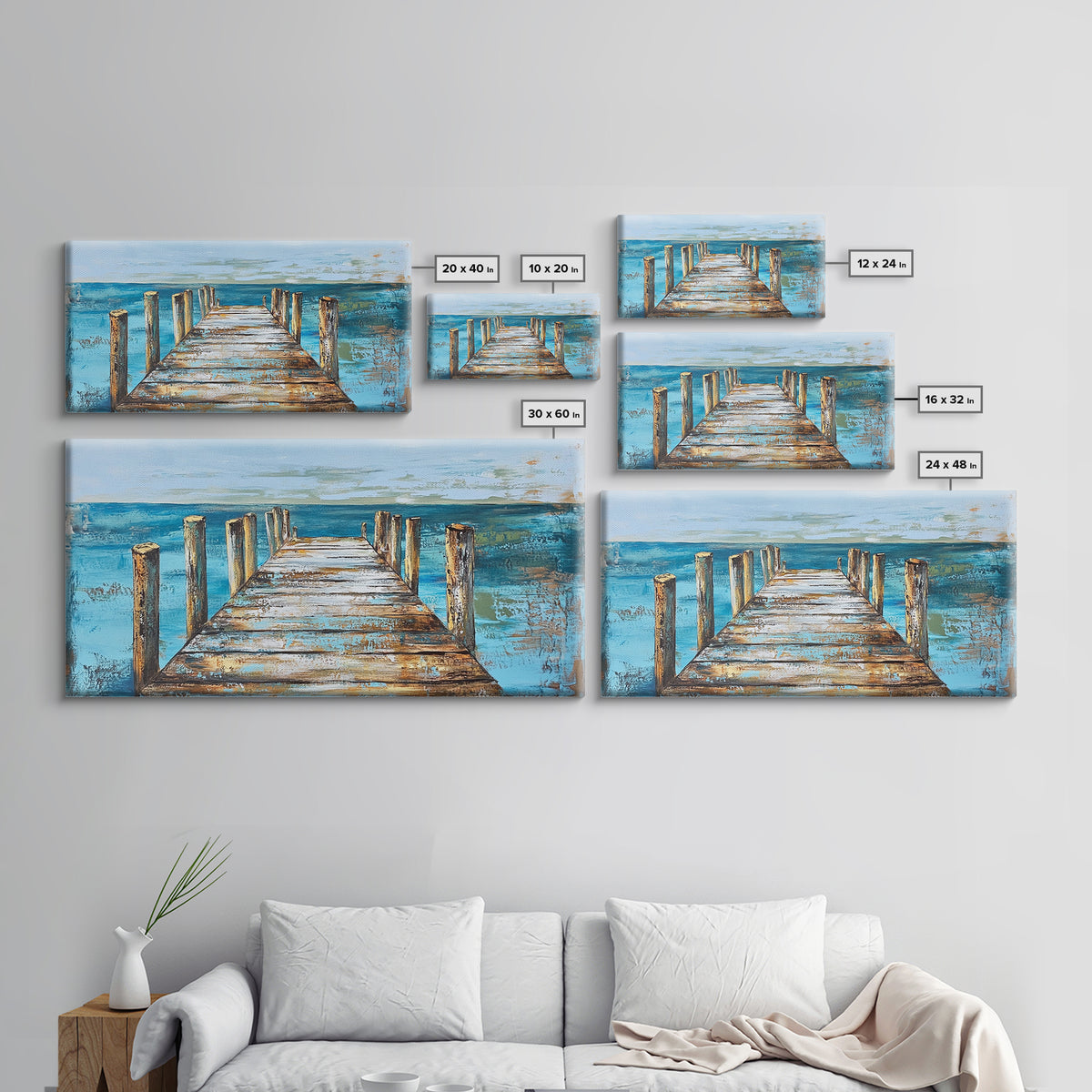 Dock Over Water, Coastal Landscape, Nautical Wall Art, Canvas Print, Lake Tahoe Art, Rustic Wall Art, Coastal Decor, Panoramic Art