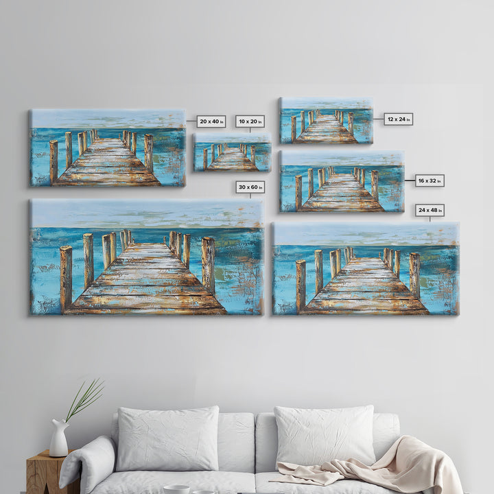 Dock Over Water, Coastal Landscape, Nautical Wall Art, Canvas Print, Lake Tahoe Art, Rustic Wall Art, Coastal Decor, Panoramic Art