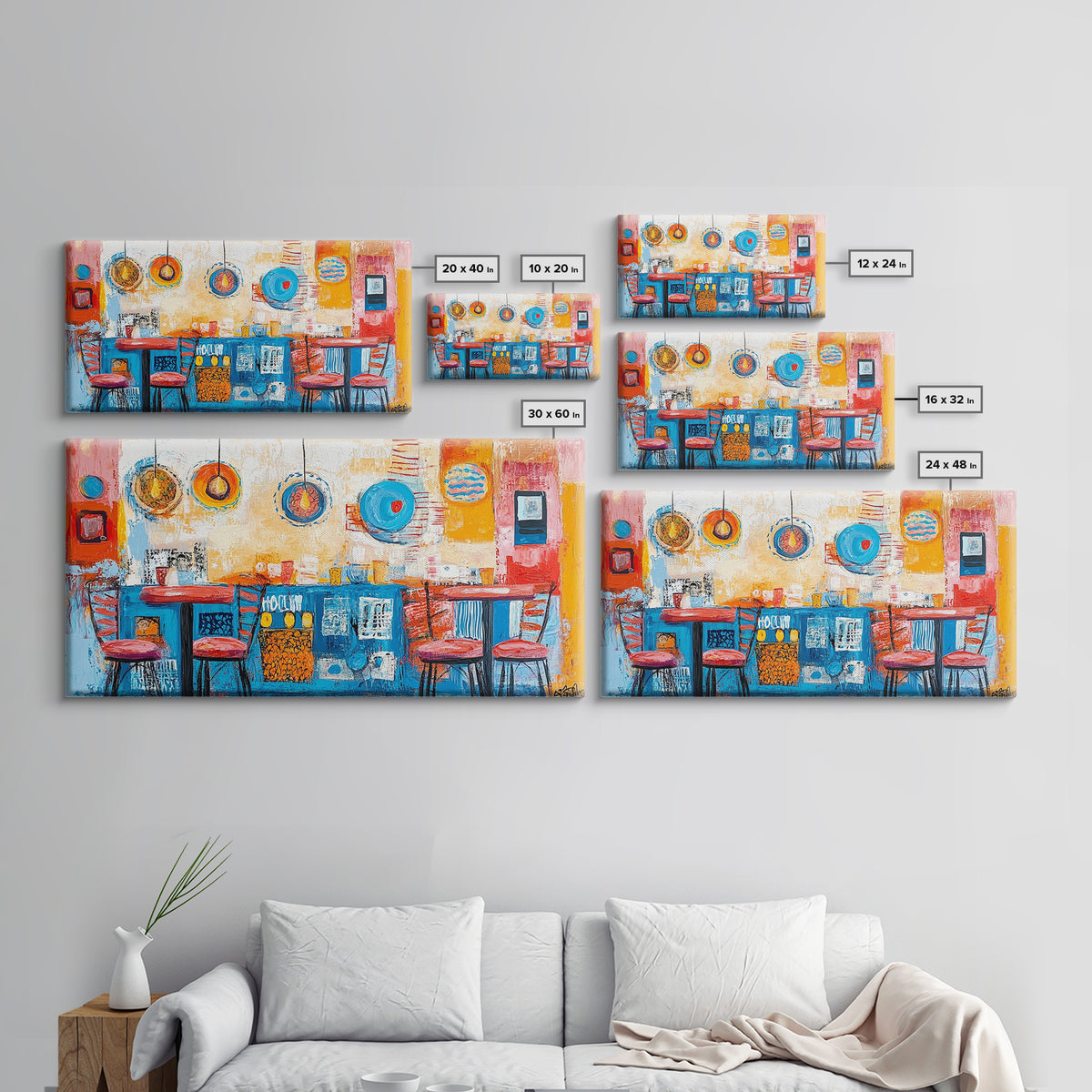 Cafe painting, espresso martini wall art, coffee wall art, food review kitchen art, warm cozy vibes, rustic decor, framed canvas print, boho art