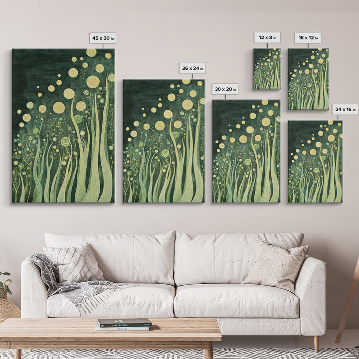 Abstract Nature, Green Wall Art, Botanical Prints, Canvas Print, Boho Art, Living Room Wall Art, Minimalist Art, Wabi Sabi Decor