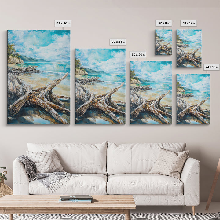 Beach, coastal painting, ocean painting, landscape painting, framed canvas print, lake Tahoe art, nautical wall art, beach house decor