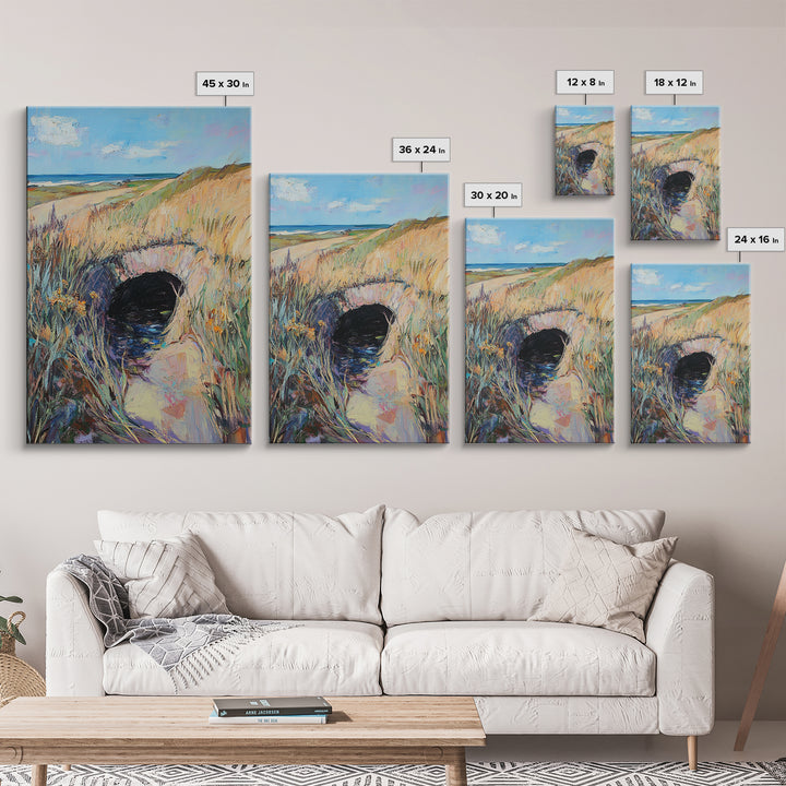 Coastal Landscape, Ireland painting, countryside decor, farmhouse art, blue and green wall art, framed canvas print, landscape painting