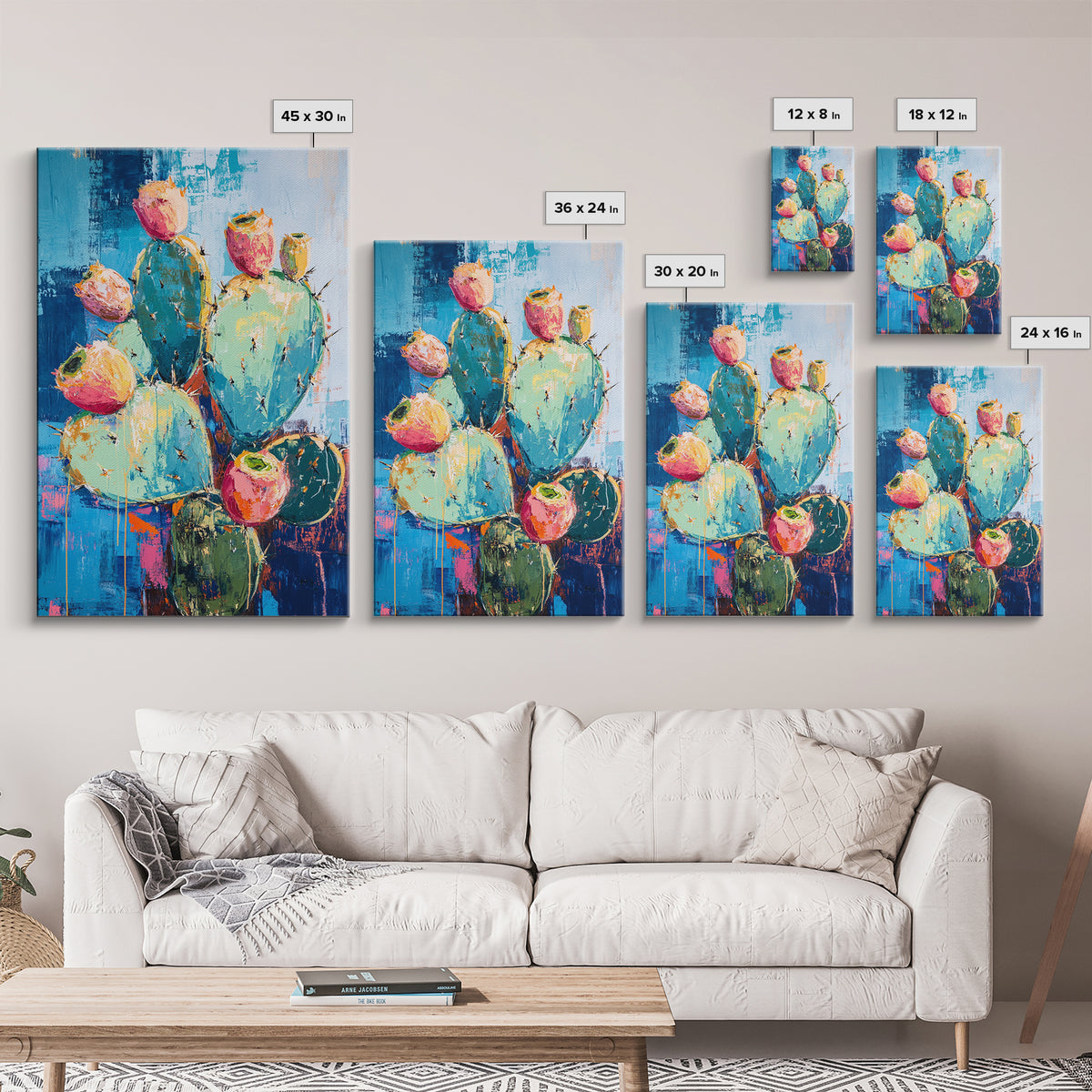 Agave Painting, southwest wall art, boho art, desert landscape, cactus painting, rustic decor, framed canvas print, bold home decor