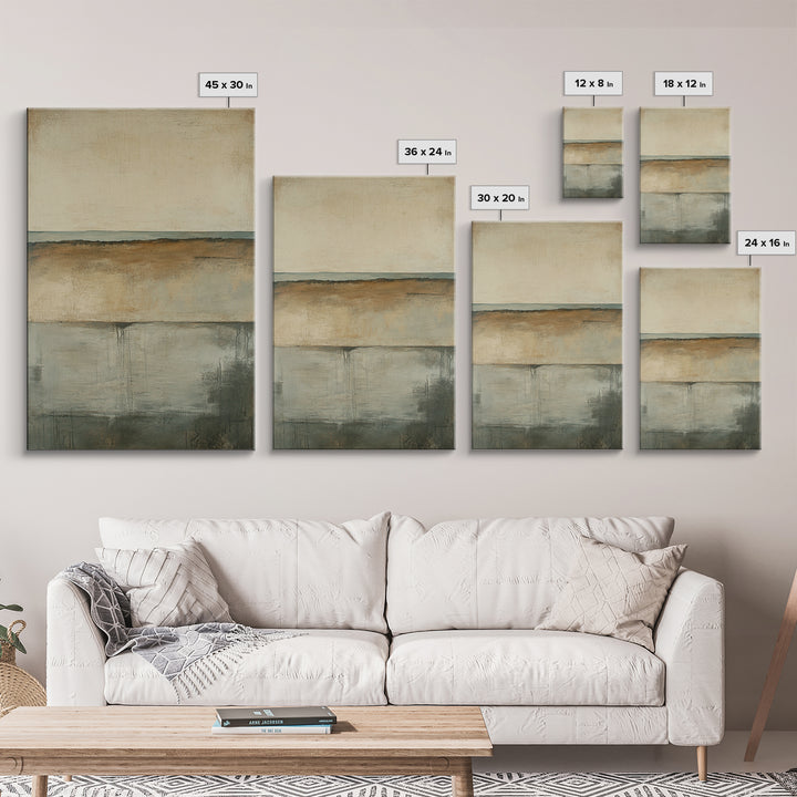 Neutral Abstract Framed Canvas Print Modern Minimalist Wall Art, Earth Tone Painting, Contemporary Office Art, Scandinavian Home Decor