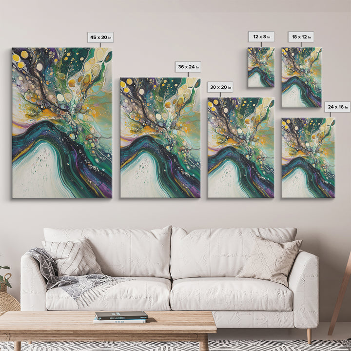 Abstract Swirling Colors Canvas Print Modern Fluid Art, Boho Home Decor, Living Room Accent, Unique Gift, Office Wall Art