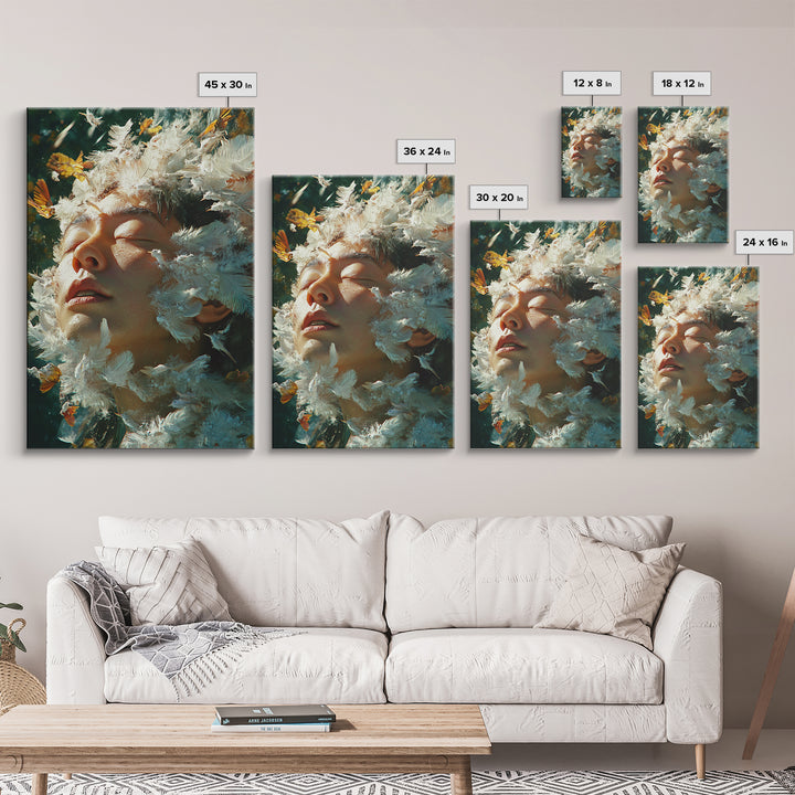 Nature Awakening Fantasy Canvas Print - Surreal Dreamscape Art, Vibrant Dreamy Wall Decor, Bohemian Living Room Artwork, Mystical Art