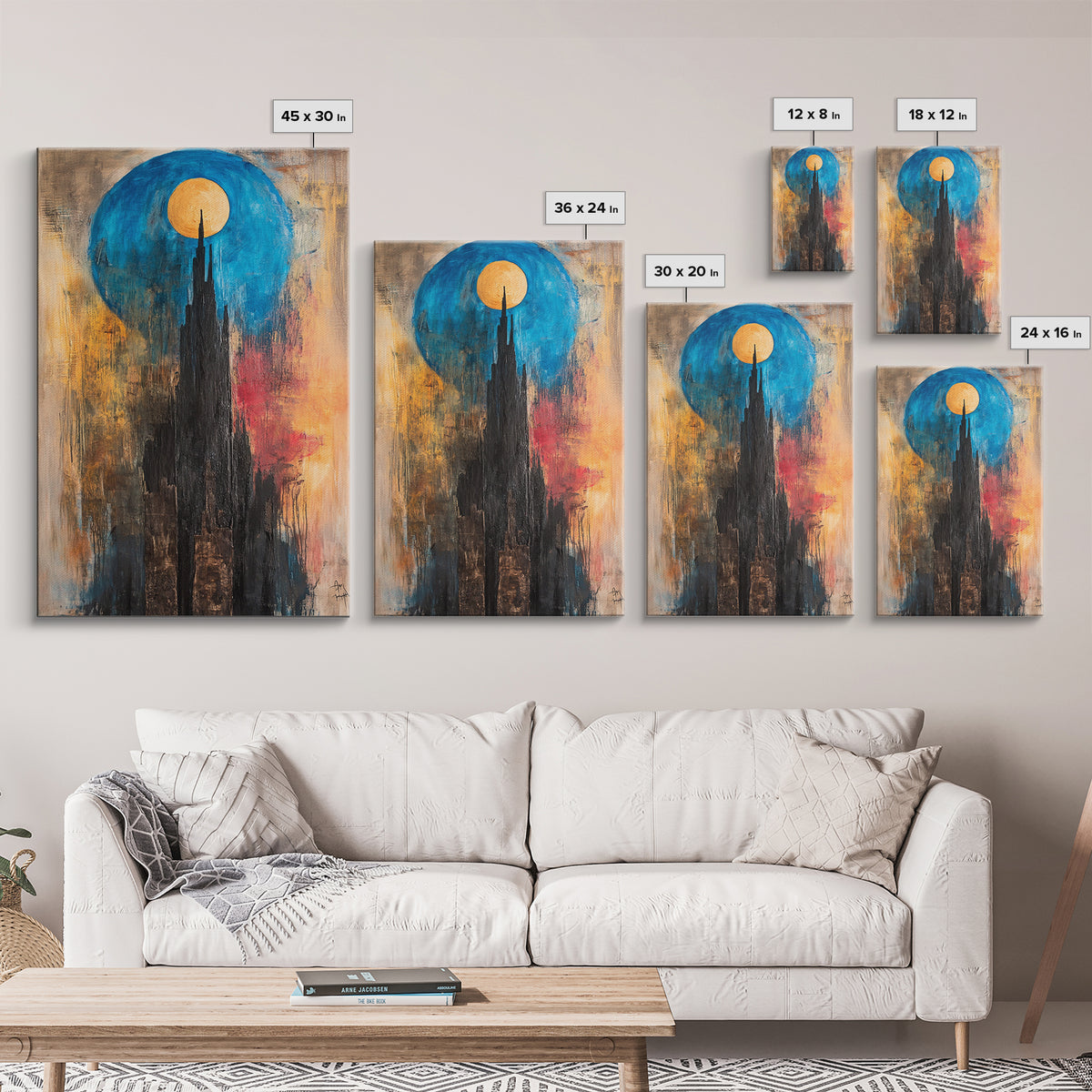 Dark Tower, Ozymandias Art, Moody Art, Dark Angels Wall Art, Gothic Wall Art, Canvas Print, Gift Idea, Above Couch Art