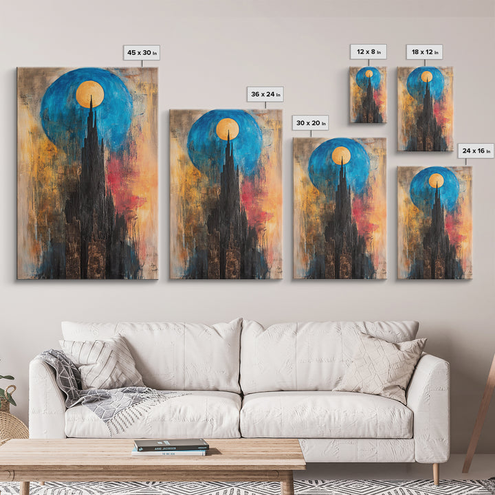 Dark Tower, Ozymandias Art, Moody Art, Dark Angels Wall Art, Gothic Wall Art, Canvas Print, Gift Idea, Above Couch Art