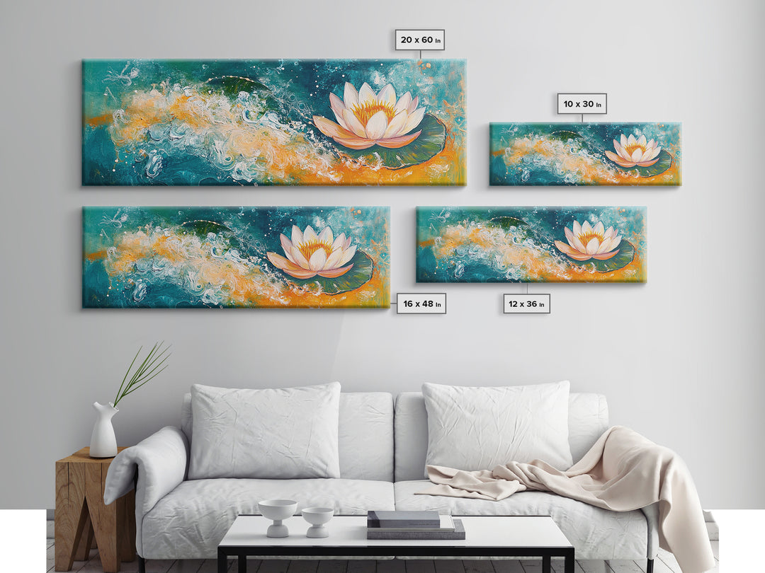Abstract Water Lily Art, Dreamy Floral Painting, Tranquil Zen Home Decor, Serene Botanical Wall Art, Modern Living Room Artwork