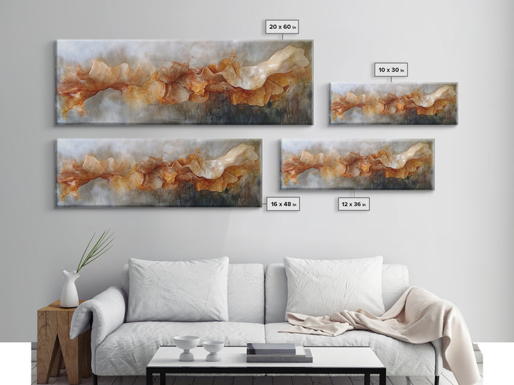 Abstract Flow, Earthy Tones, Modern Minimalist, Framed Canvas Print, Neutral Wall Art, Fall Home Decor, Office Wall Decor