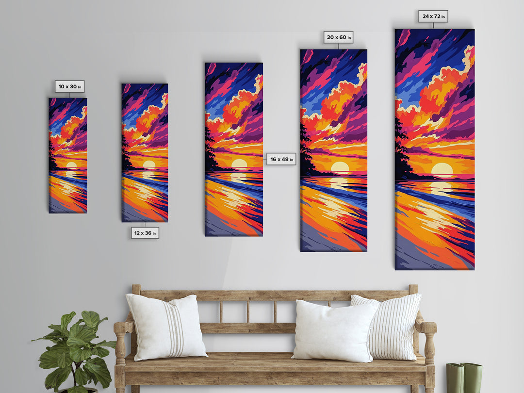 Ocean Sunset, Beach Wall Art, Coastal Decor, Relaxing Artwork, Modern Seascape, Bedroom Decor, Canvas Print, Summer Vibes