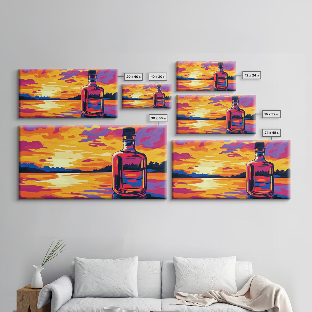 Mountain Winter, Sunset Snow, Framed Canvas Print, Cabin Decor, Ski Lodge Art, Scenic Winter Art, Holiday Wall Art, Bedroom Wall Art