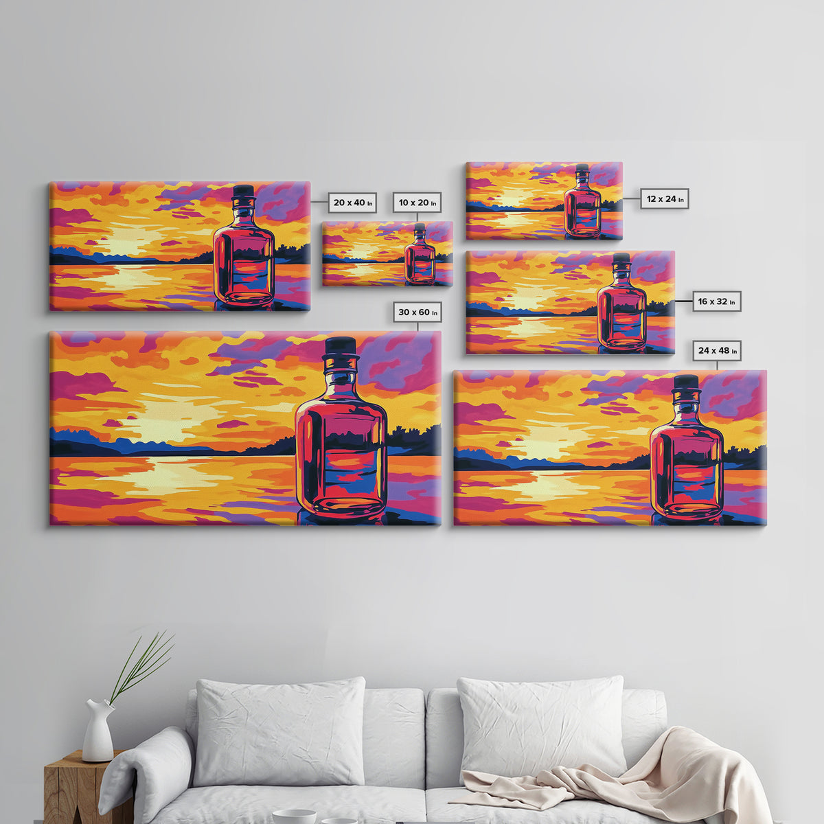 Mountain Winter, Sunset Snow, Framed Canvas Print, Cabin Decor, Ski Lodge Art, Scenic Winter Art, Holiday Wall Art, Bedroom Wall Art
