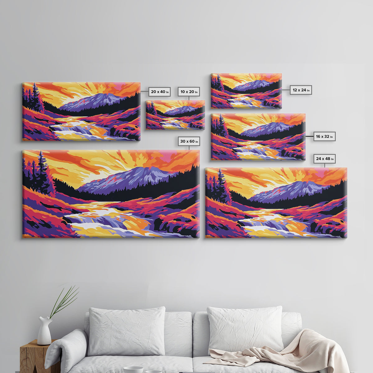 Ocean Cave, Sunset Glow, Coastal Escape, Nature Wall Art, Tropical Home Decor, Framed Canvas Print, Serene Seascape Painting