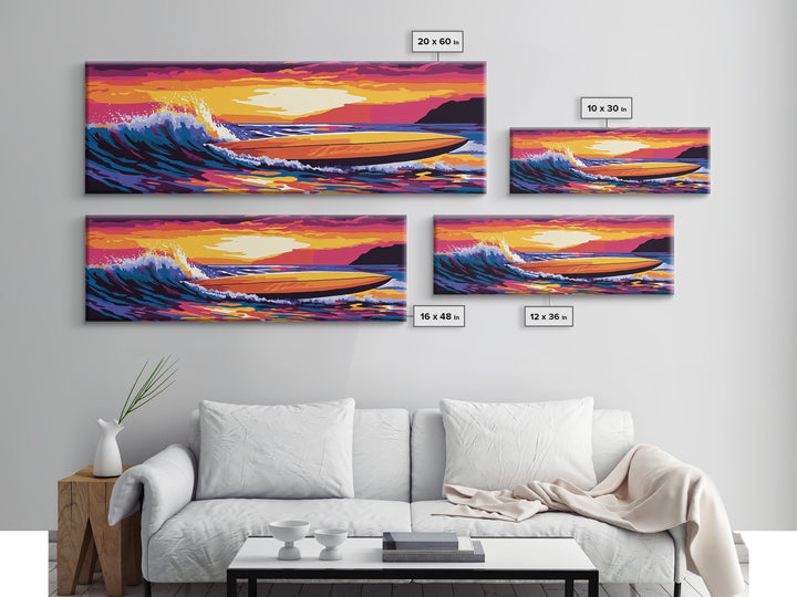 Ocean Adventure, Speedboat Waves, Adrenaline Art, Framed Canvas Print, Nautical Wall Decor, Sports Enthusiast Gift, Living Room Artwork