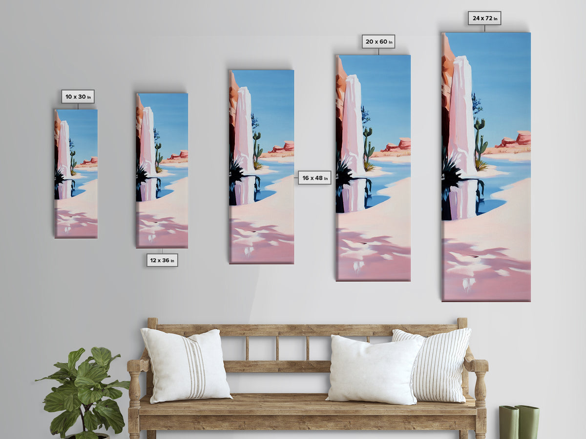 Desert Reflection, Pink Landscape, Minimalist Art, Canvas Print, Southwest Wall Art, Boho Decor, Modern Home, Living Room Art