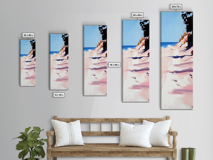 Beach Path, Sandy Shore, Tranquil Landscape, Canvas Print, Minimalist Wall Art, Nature Inspired Decor, Coastal Retreat, Serene Art