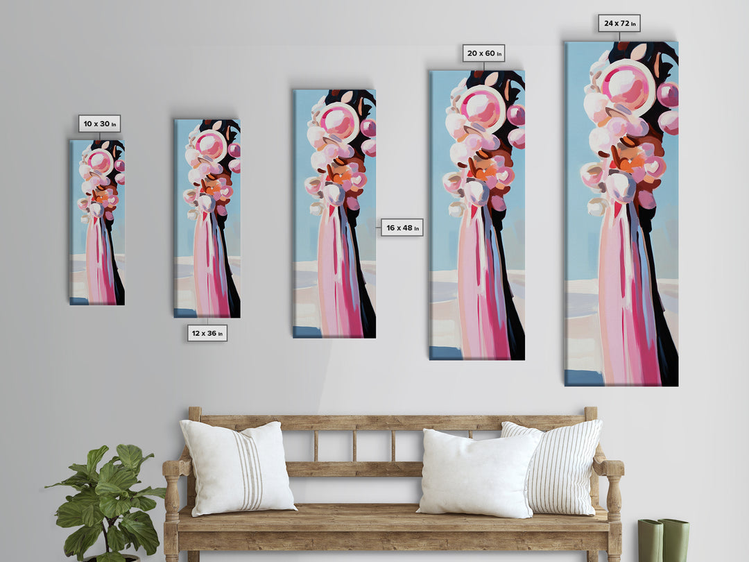 Abstract, Pink Bouquet, Floral Wall Art, Framed Canvas Print, Modern Expressionist Art, Soft Color Palette, Bedroom Wall Art