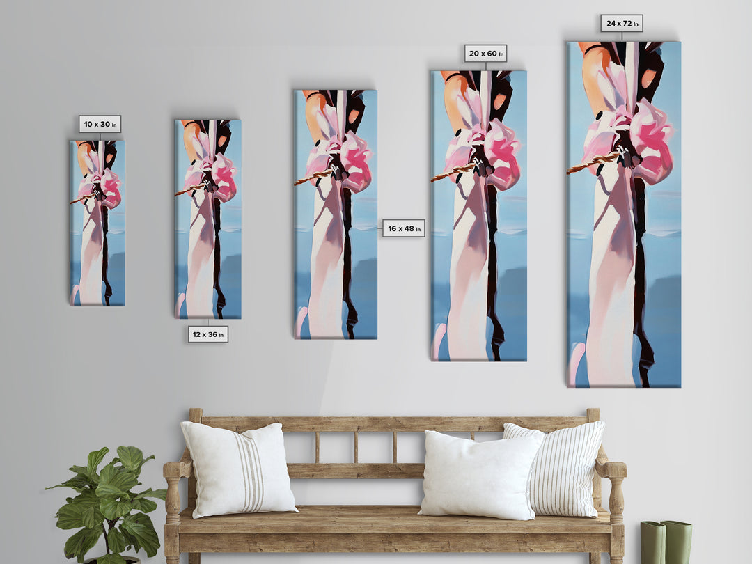 Nautical Rope Knot, Coastal Canvas Print, Beach House Wall Art, Minimalist Decor, Ocean Themed Artwork, Bedroom Art, Soft Blue Aesthetic