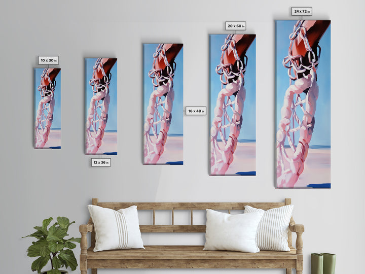 Nautical Rope Close-Up, Coastal Canvas Print, Minimalist Beach Wall Art, Ocean Inspired Decor, Soft Pastel Artwork, Nautical Aesthetic