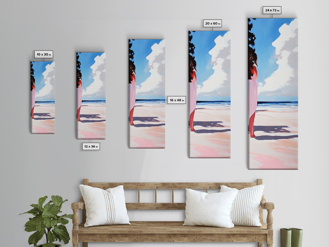 Beach Reflection, Coastal, Minimalist, Canvas Print, Modern Wall Art, Seaside Decor, Ocean Painting, Living Room Wall Art