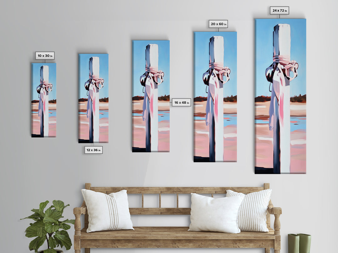 Nautical Post, Ocean, Rustic, Canvas Print, Seaside Wall Art, Coastal Decor, Nautical Theme, Minimalist Beach House Art