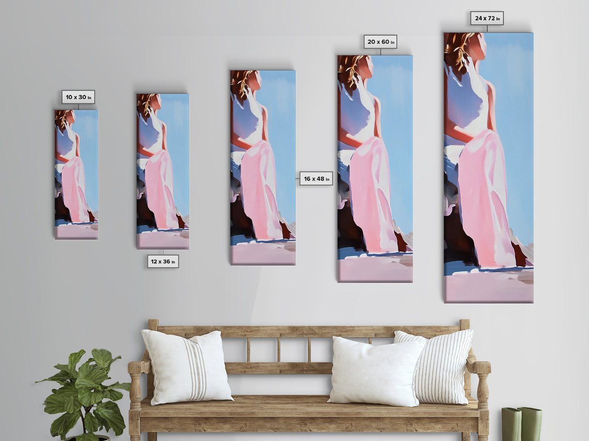 Elegant Woman, Soft Pastel Art, Feminine Portrait, Framed Canvas Print, Contemporary Aesthetic, Living Room Wall Art, Dreamy Abstrac