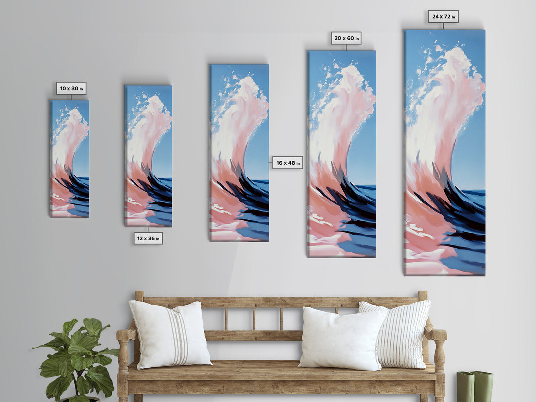 Ocean Wave, Abstract Seascape, Coastal Art, Framed Canvas Print, Modern Beach Wall Art, Minimalist Wave Painting, Living Room Wall Art