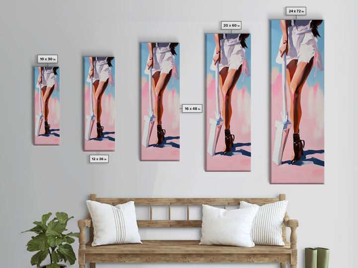 Beach Legs, Summer Vibes, Fashion Wall Art, Modern Minimalist Decor, Coastal Aesthetic, Chic Home Style, Framed Canvas Print