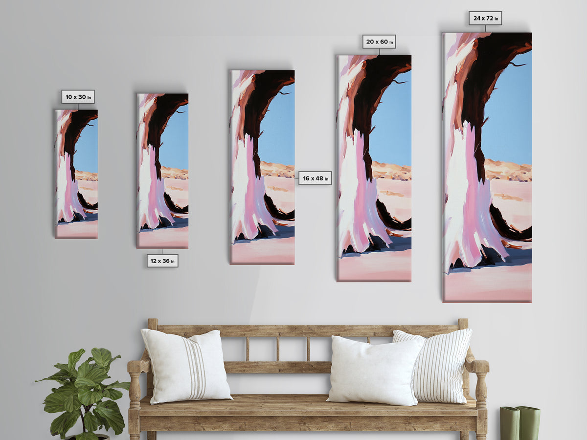 Desert Arch, Pink Sand, Minimalist Landscape, Framed Canvas Print, Boho Wall Art, Southwest Decor, Living Room Art, Nature Inspired