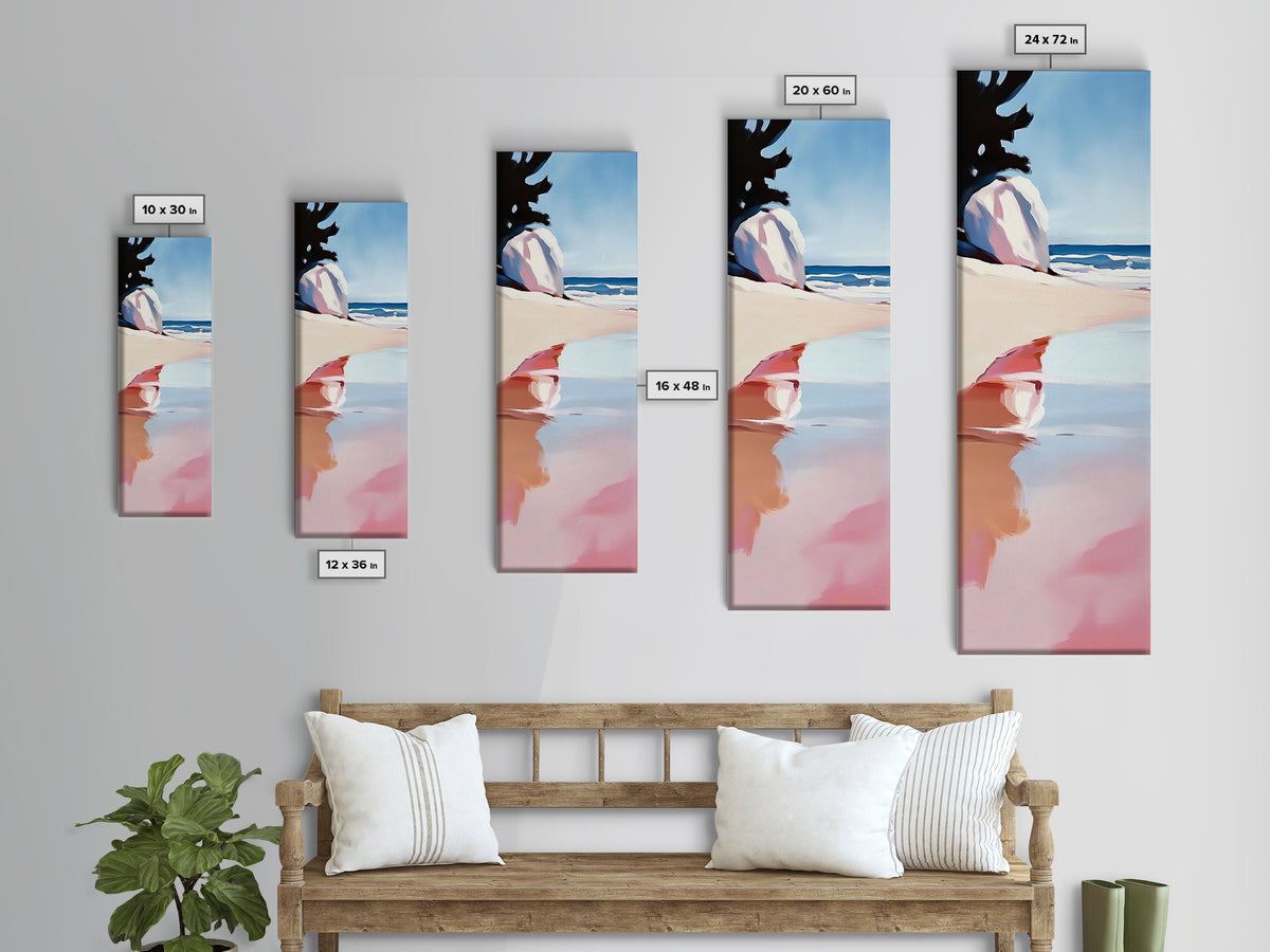 Ocean Reflection, Coastal Wall Art, Beach House Decor, Minimalist Seascape, Framed Canvas Print, Tranquil Blue Art, Nautical Style