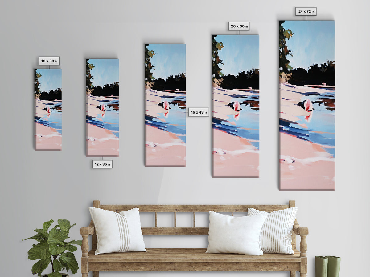 Beach Shell, Seaside Tranquility, Framed Canvas Print, Coastal Home Decor, Ocean Serenity, Boho Aesthetic, Calm and Relaxing Art