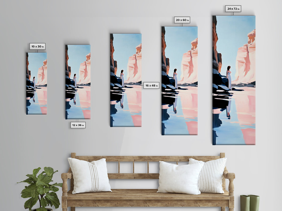 Desert Serenity, Soft Pastel Wall Art, Minimalist Landscape, Boho Art, Southwest Decor, Nature Painting, Living Room Canvas Print