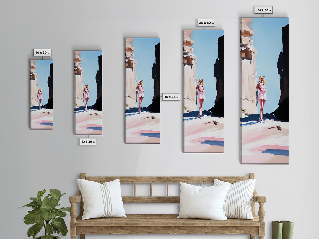 Canyon Sun, Boho Western Art, Desert Landscape Painting, Warm Earth Tones, Sunlit Rocks, Adventure Vibes, Southwest Canvas Print