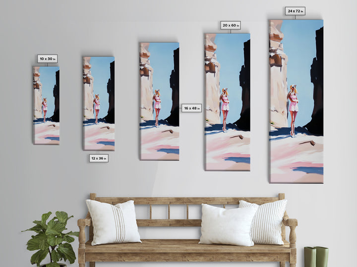 Canyon Sun, Boho Western Art, Desert Landscape Painting, Warm Earth Tones, Sunlit Rocks, Adventure Vibes, Southwest Canvas Print