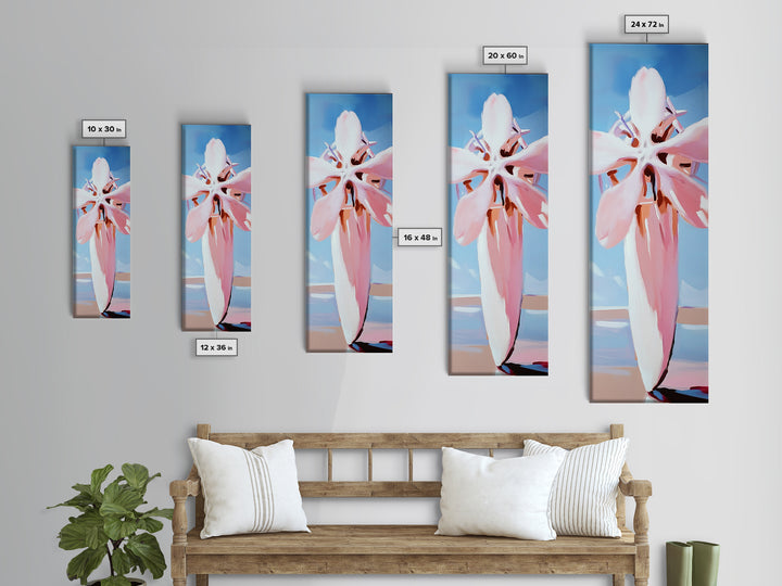 Pink Blossom Bloom, Soft Nature Art, Gentle Pastels, Tranquil Scene, Framed Canvas Print, Bedroom Wall Art, Botanical Decor