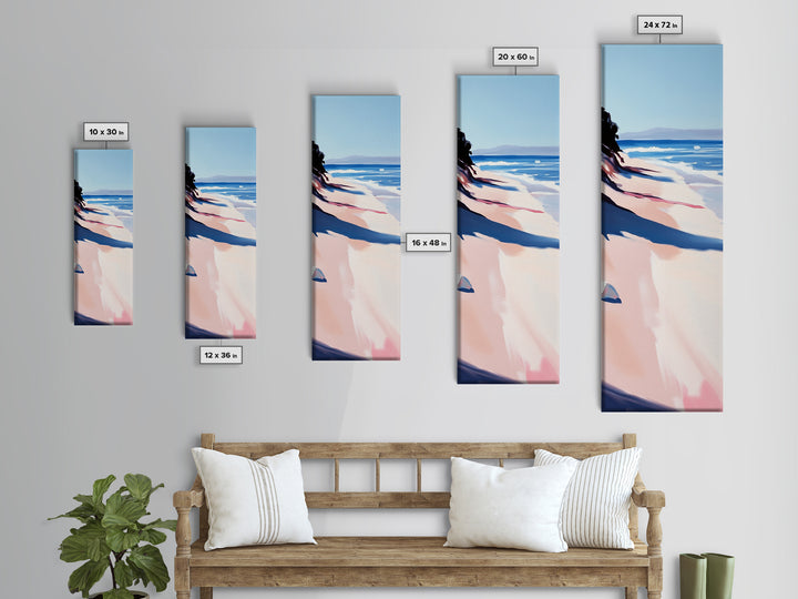 Coastal Shore, Beach Landscape, Ocean Wall Art, Framed Canvas Print, Modern Seascape, Minimalist Home Decor, Bedroom Print