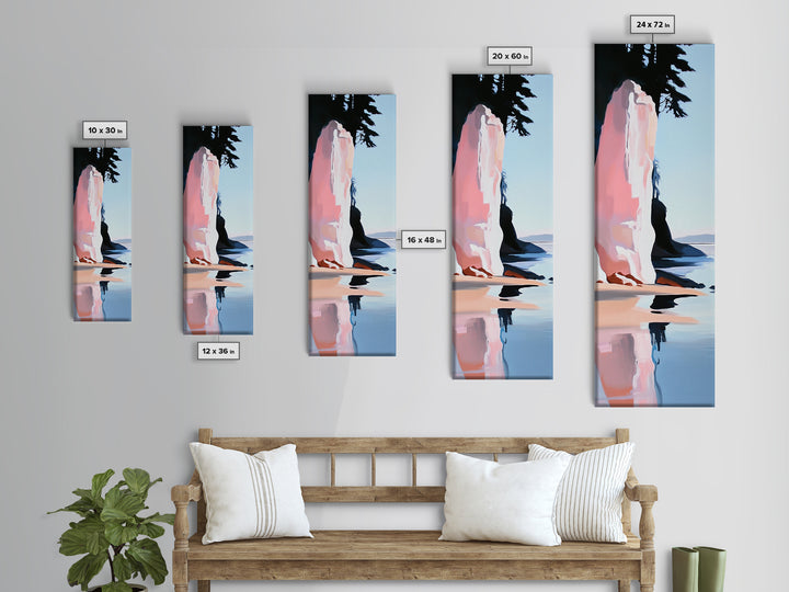 Ocean Cliff, Coastal Wall Art, Nautical Decor, Seascape Painting, Minimalist Beach Art, Serene Home Decor, Framed Canvas Print