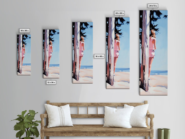Beach Girl, Coastal Lifestyle, Summer Vibes, Ocean Inspired Aesthetic, Beach Wall Art, Sun-Kissed Decor, Framed Canvas Print, Relaxing Art