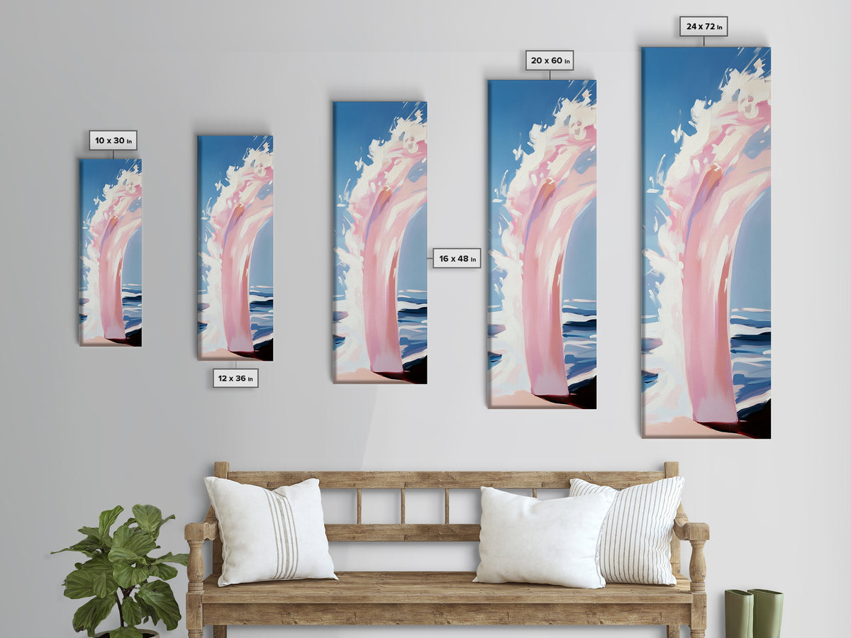 Ocean Wave Painting, Coastal Wall Art, Beach House Decor, Abstract Seascape, Nautical Art, Modern Living Room, Framed Canvas Print