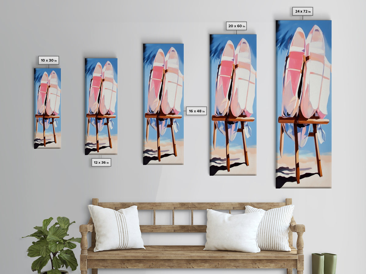 Beach Kayaks, Coastal Wall Art, Nautical Decor, Canvas Print, Minimalist Art, Modern Home Art, Summer Aesthetic, Boho Wall Art
