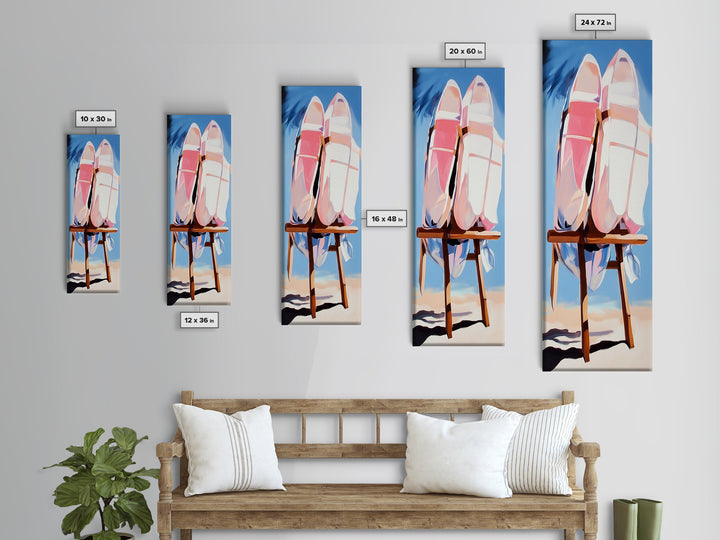 Beach Kayaks, Coastal Wall Art, Nautical Decor, Canvas Print, Minimalist Art, Modern Home Art, Summer Aesthetic, Boho Wall Art