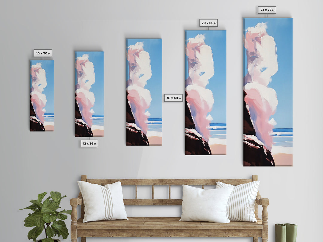 Coastal Clouds, Sunset Bliss, Ocean Horizon, Canvas Print, Beach Home Decor, Minimalist Wall Art, Seascape Aesthetic, Living Space Art